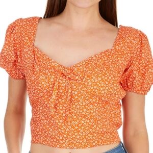 NEW Derek Heart Ditsy Floral 90s Milk Maid Crop Top Large